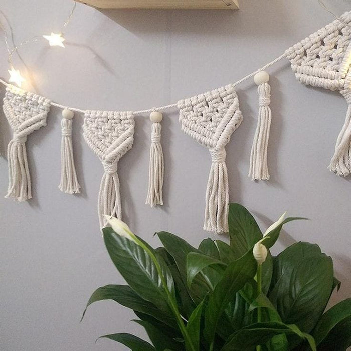 Macrame Castle Knot Wall Garland