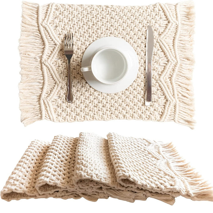 Macrame Dinning Table Mats ( Set Of 6 )