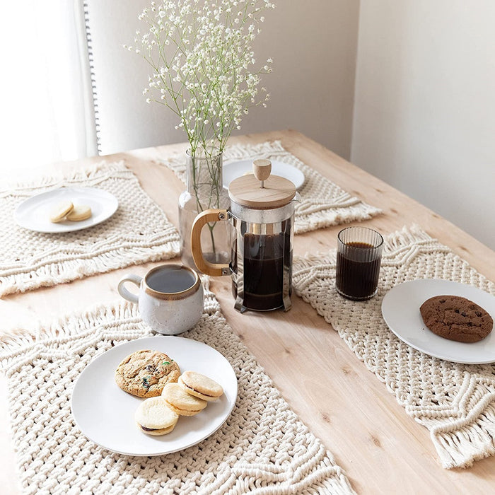 Macrame Dinning Table Mats ( Set Of 6 )