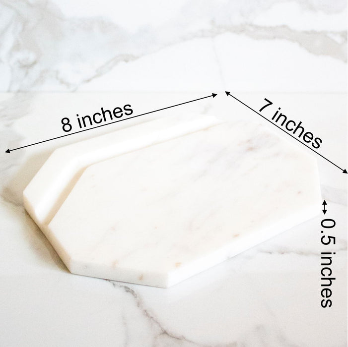 Marble Cheese Platter Mini White Furrow