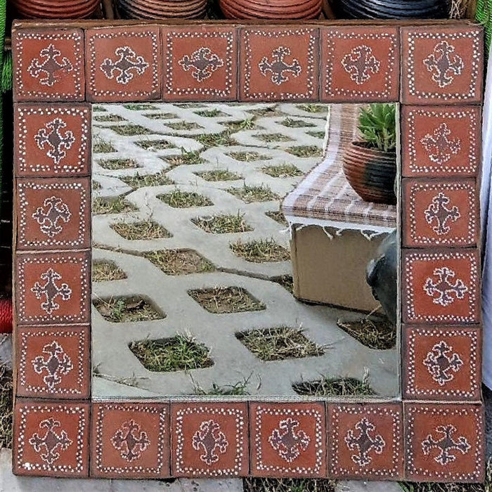 Kutch Painted Pottery Tiles Mirror