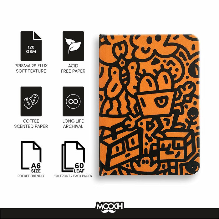 Doodle Orange -120Gsm Prisma Flux Paper