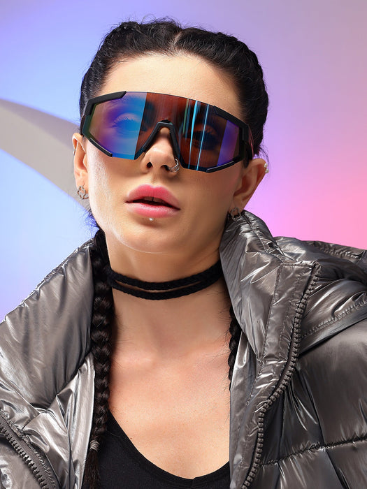 Voyage Drift Sunglasses for Men & Women (Multicolor Lens | Matt Black Frame - MG5219)