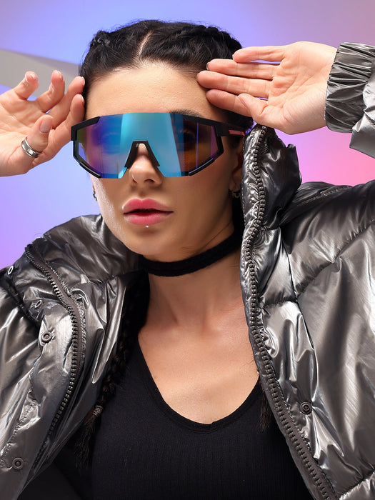 Voyage Drift Sunglasses for Men & Women (Multicolor Lens | Matt Black Frame - MG5219)