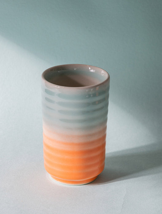 Ceramic Stoneware Shaded Ribbed Tumbler