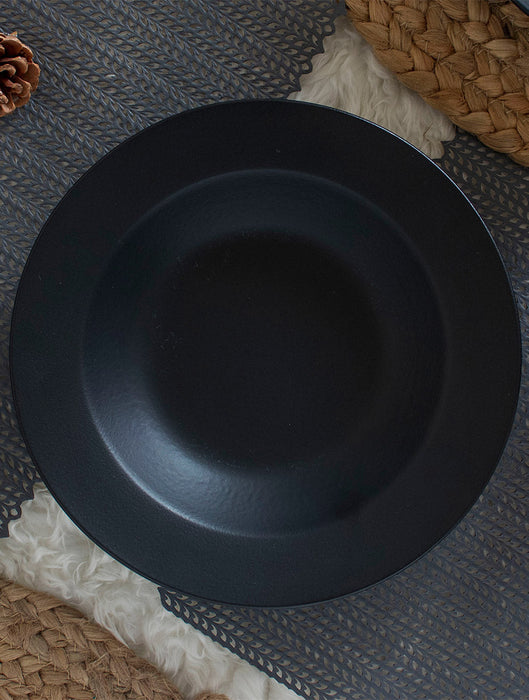 Ceramic Stoneware Basic Black Pasta Bowl