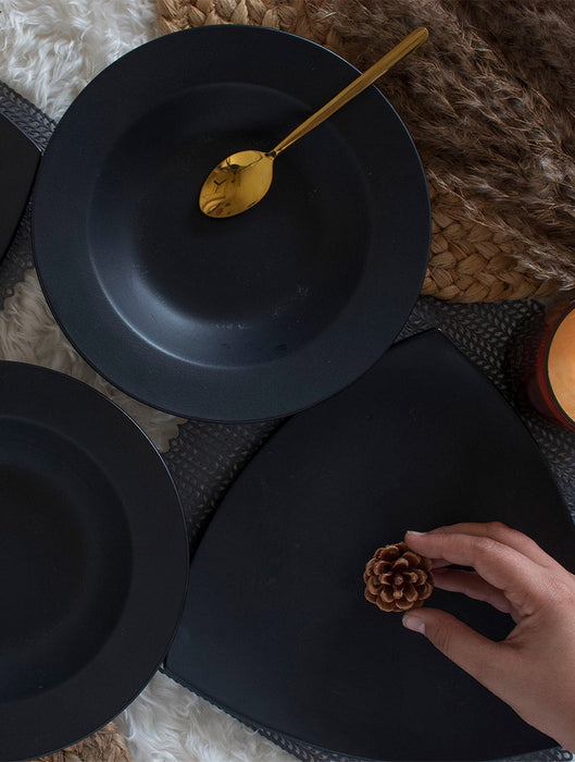 Ceramic Stoneware Basic Black Pasta Bowl