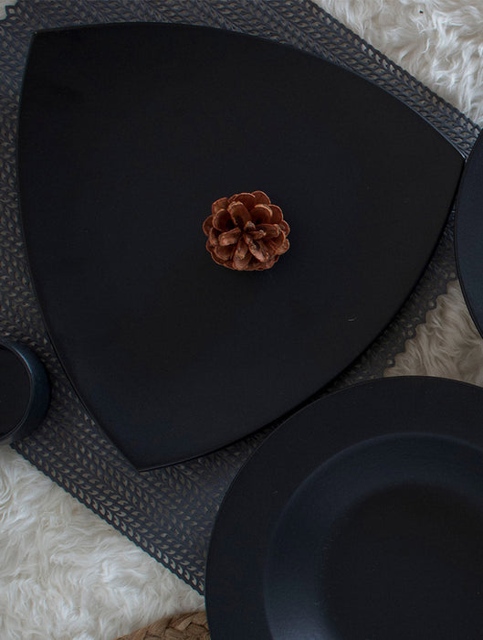 Ceramic Stoneware Basic Black Platter