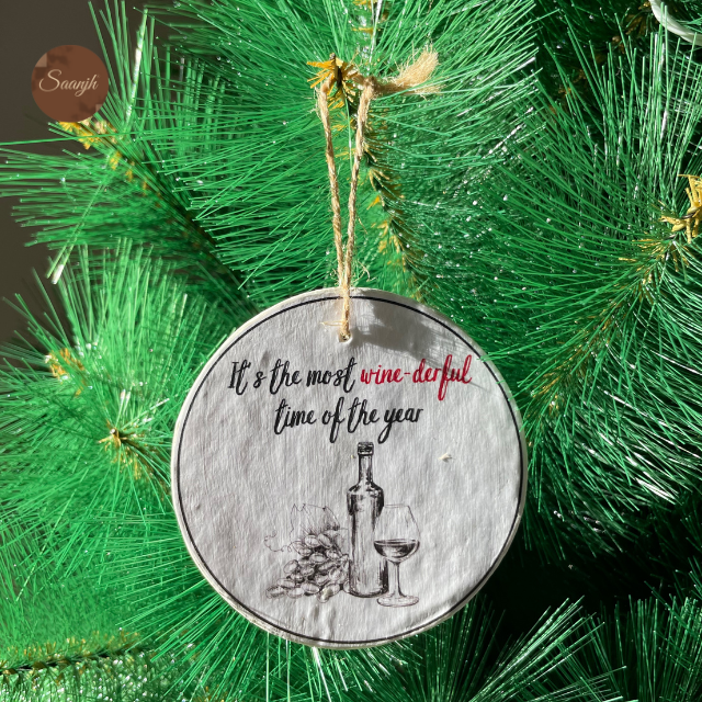 Paper Mache - Handprinted Handcrafted Christmas Ornaments