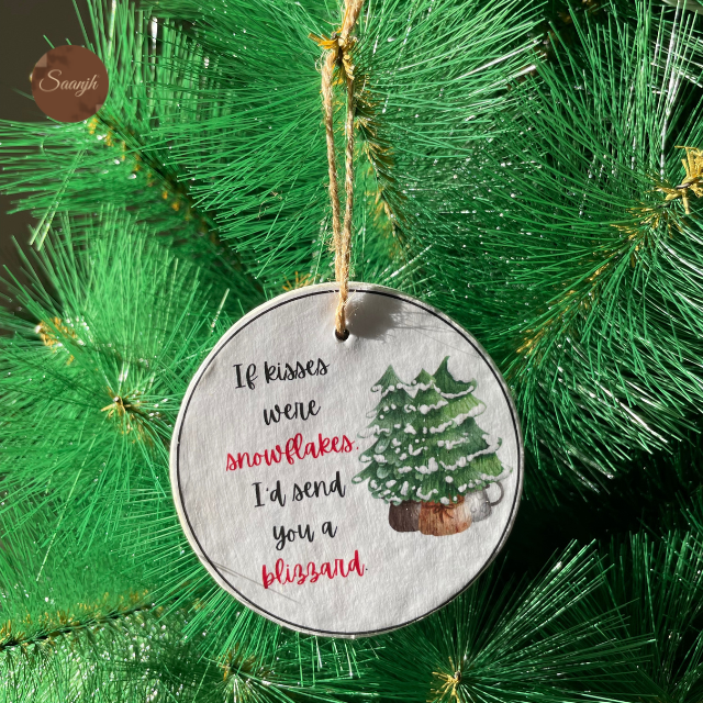 Paper Mache - Handprinted Handcrafted Christmas Ornaments