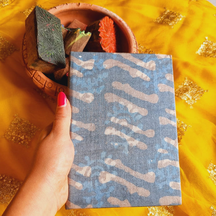 POWDER KISS UPCYCLED HANDLOOM FABRIC JOURNAL (hardbound)