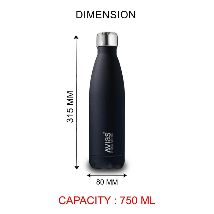 Evita Premium Stainless Steel Vacuum Insulated Flask Water Bottle| 1 Litre/ 750Ml | Blue