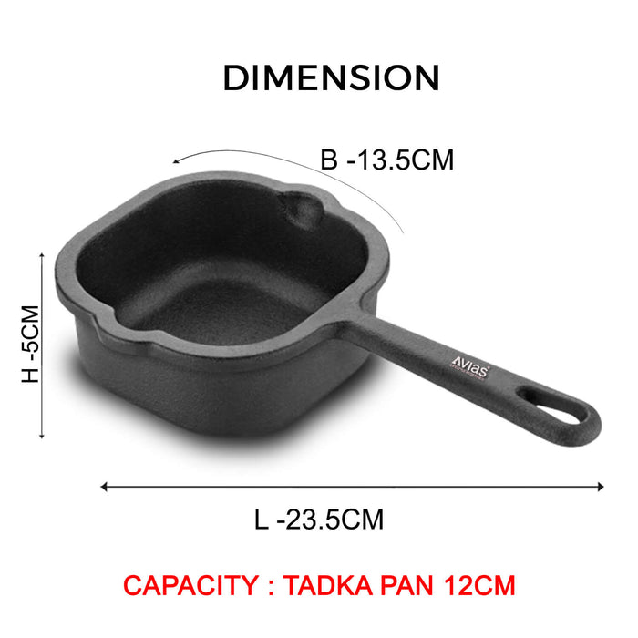 Cast Iron Tadka Pan/ Tempering Tadka Pan/ Spice Pan Pre-Seasoned Cookware | Induction Friendly | 100% Natural & Toxin-Free