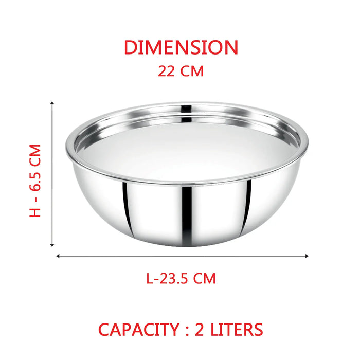 Triply Combo of  3 - Riara (Frypan 22Cm + Talsa 20Cm & 22Cm + Tope 14Cm & 16Cm) | Stainless Steel | 3 Layered Body | Induction Friendly