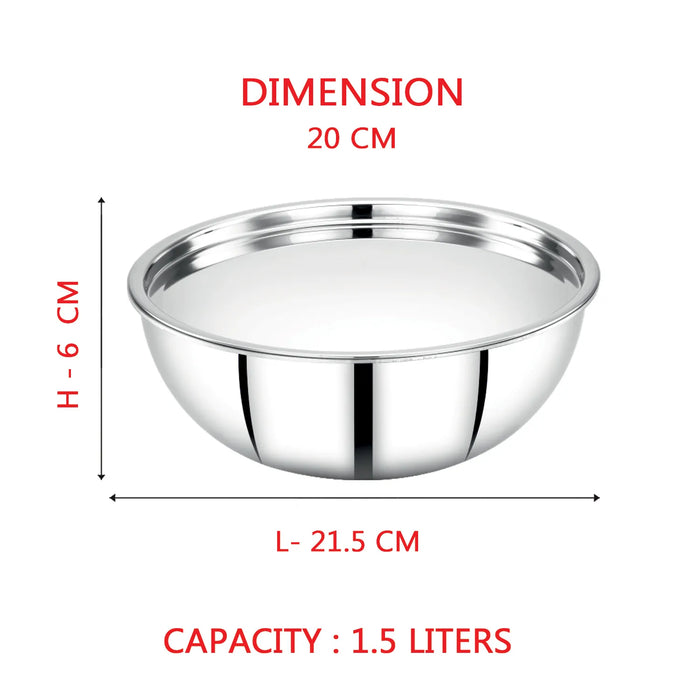 Triply Combo of  3 - Riara (Frypan 22Cm + Talsa 20Cm & 22Cm + Tope 14Cm & 16Cm) | Stainless Steel | 3 Layered Body | Induction Friendly