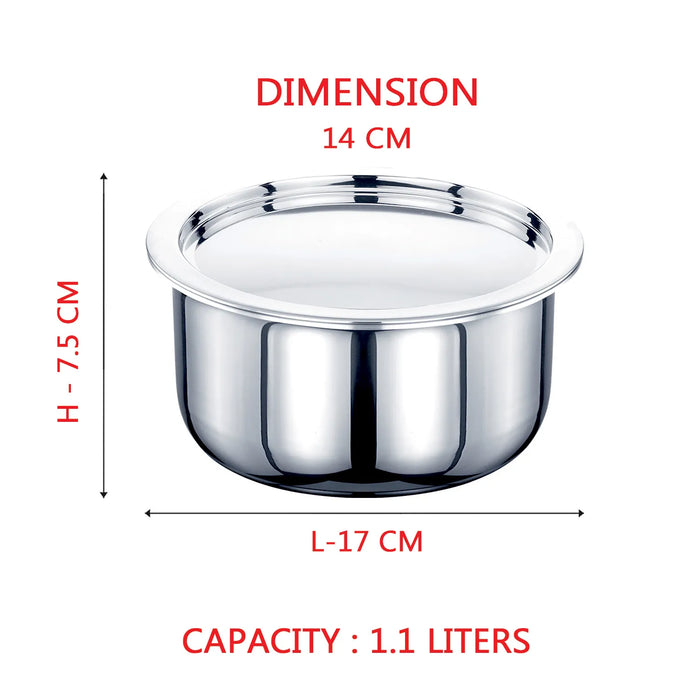 Triply Combo of  3 - Riara (Frypan 22Cm + Talsa 20Cm & 22Cm + Tope 14Cm & 16Cm) | Stainless Steel | 3 Layered Body | Induction Friendly