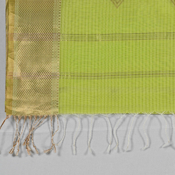 Maheshwari Cotton Silk Saree - Light Green