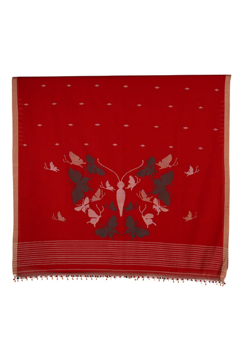 Phuliya Cotton Saree - Red