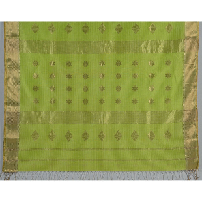 Maheshwari Cotton Silk Saree - Light Green