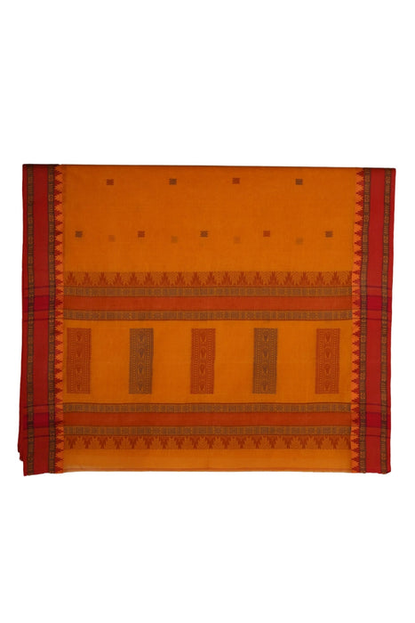 Taant Cotton Saree - Mustard