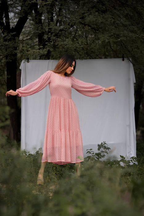 ROSE PINK PRINCY TIER DRESS