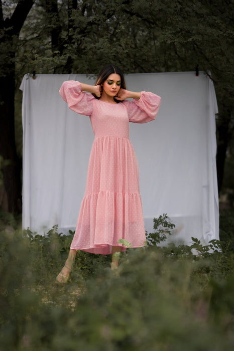 ROSE PINK PRINCY TIER DRESS