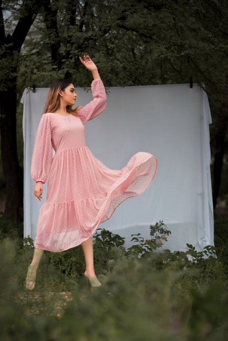 ROSE PINK PRINCY TIER DRESS