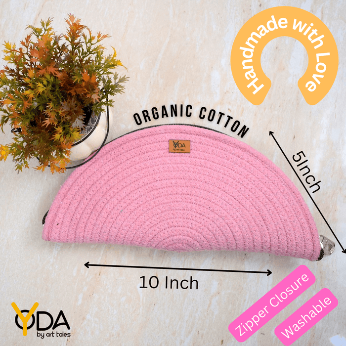 Cotton Pink Ladies Minimalistic Clutch Bag