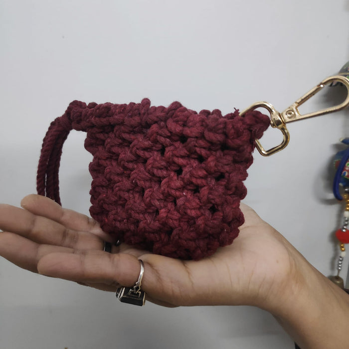 Maroon Mini Bag Keychain