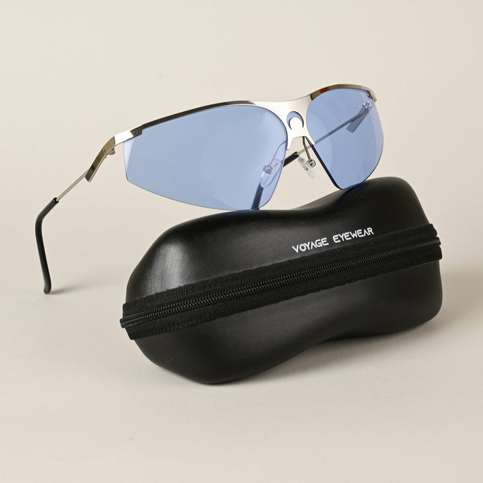 Voyage Blue Wrap-Around Sunglasses for Men & Women - MG4222