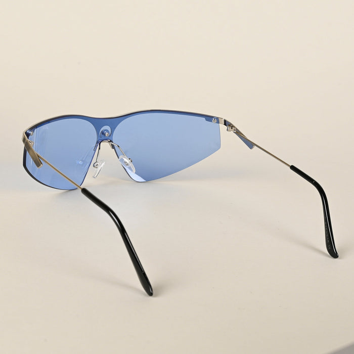 Voyage Blue Wrap-Around Sunglasses for Men & Women - MG4222