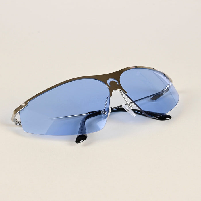 Voyage Blue Wrap-Around Sunglasses for Men & Women - MG4222