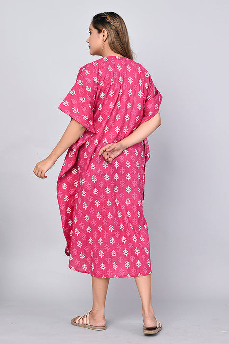 Floral Print Dress for Women (Pink)-DR-13