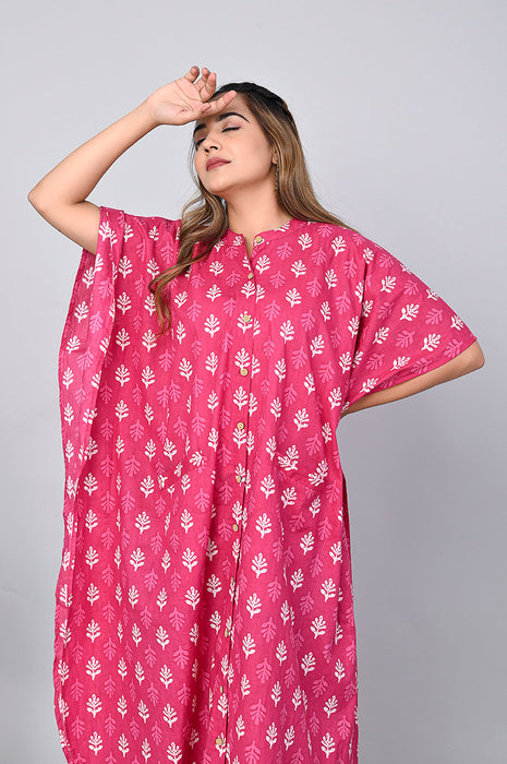 Floral Print Dress for Women (Pink)-DR-13