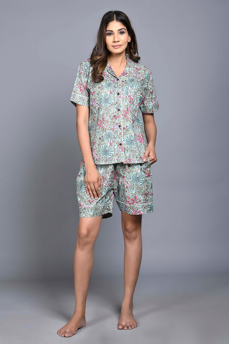 Floral Pattern Night Dress For Women (Multi)-ND-5