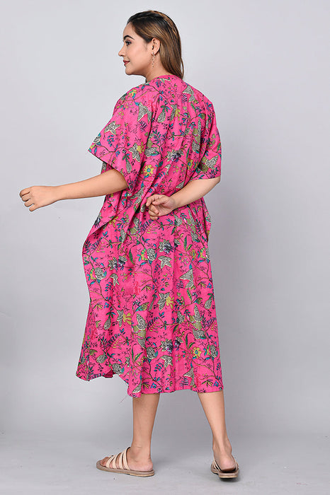 Floral Print Dress for Women (Pink)-DR-2