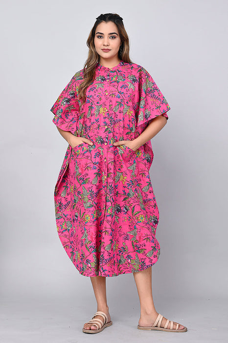 Floral Print Dress for Women (Pink)-DR-2