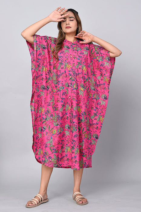 Floral Print Dress for Women (Pink)-DR-2