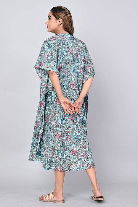 Floral Print Dress for Women (Sea Green)-DR-5