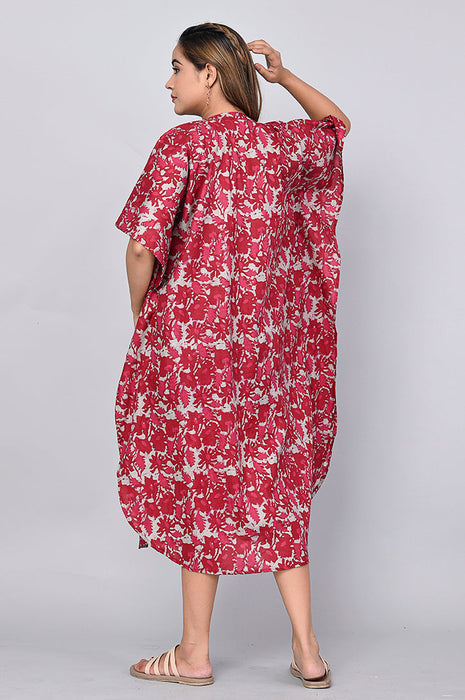 Abstract Print Dress for Women (Maroon)-DR-6