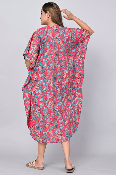 Floral Print Dress for Women (Pink)-DR-10