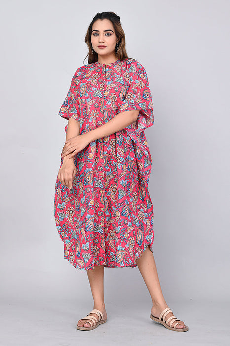 Floral Print Dress for Women (Pink)-DR-10