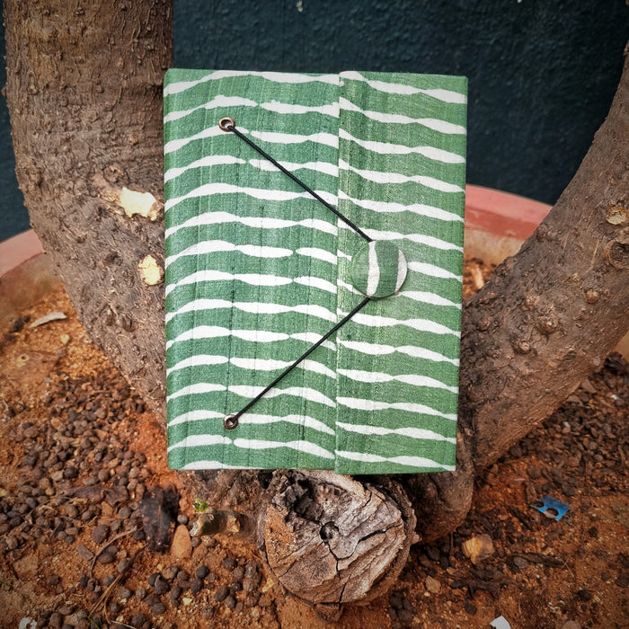 RHYTHMIC UPCYCLED HANDLOOM FABRIC JOURNAL (button)