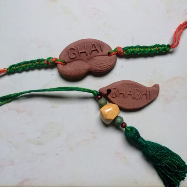 Handmade Clay Bhaiyya Bhabhi Rakhi