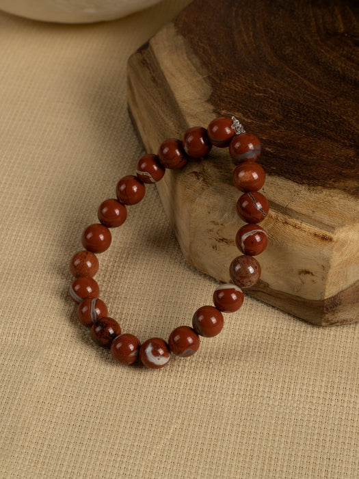 Natural Red Jasper Beads bracelet BRRDJ001-1