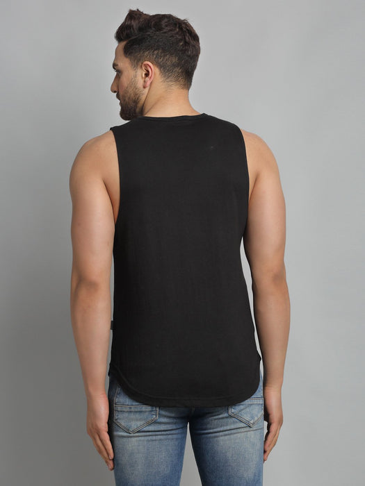 Black ESSENTIALS Cotton Sleeveless Vest T-Shirt