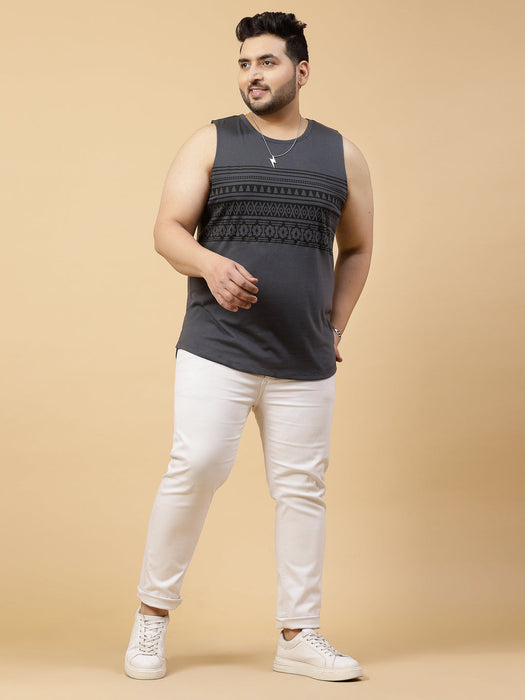 Graphic Comfort Sleeveless Printed Cotton Vest