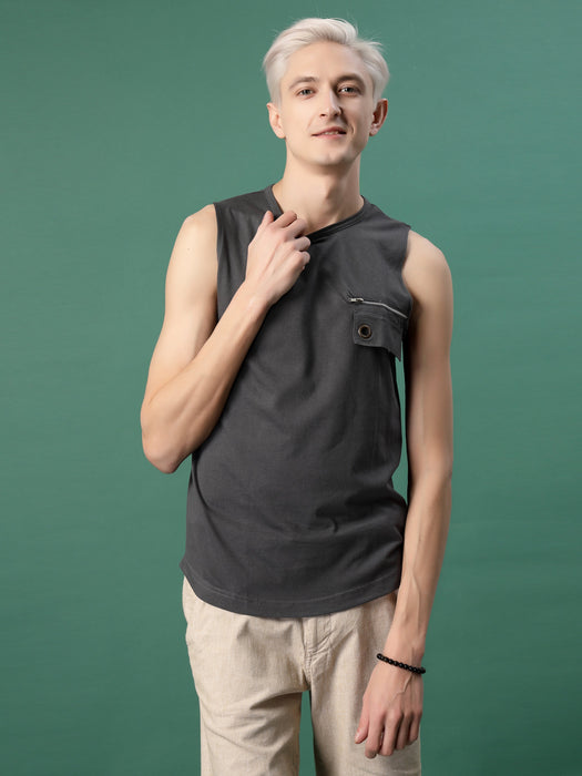 Vest Style Cotton Jersey Vest T-Shirt