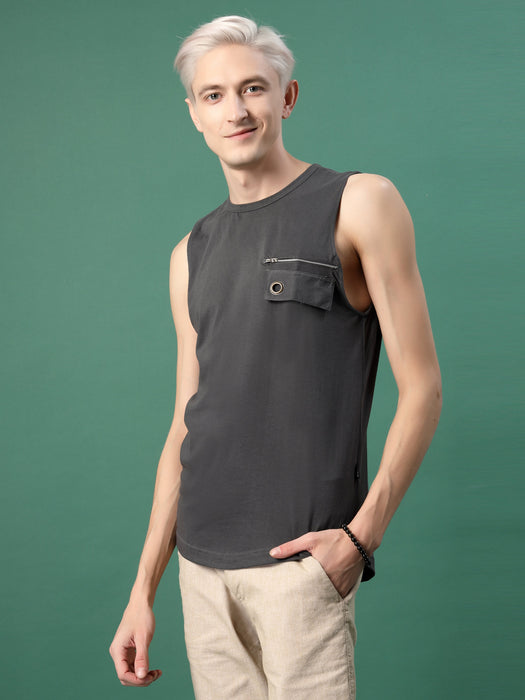 Vest Style Cotton Jersey Vest T-Shirt