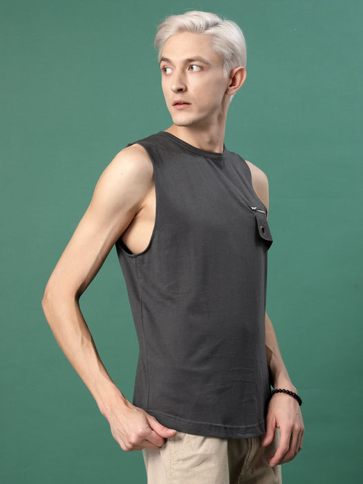 Vest Style Cotton Jersey Vest T-Shirt